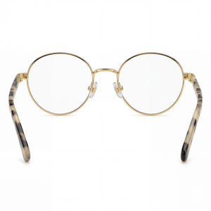 Kate Spade New York MARCIANN Round Eyeglasses Women — side view, Black Plastic temples
