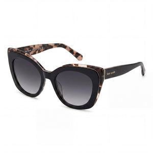 Kate Spade New York Marigold/S Black Rectangle Sunglasses for Women, Grey Shaded lens