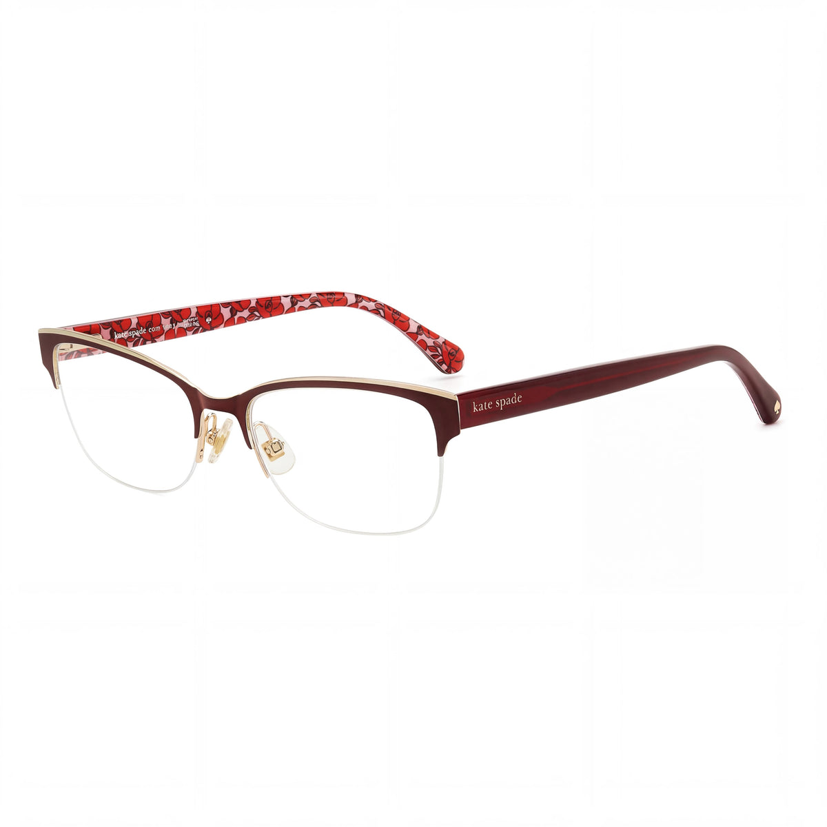 Kate Spade New York Marjorie Red Rectangle Eyeglasses for Women, 52mm, Photo 1