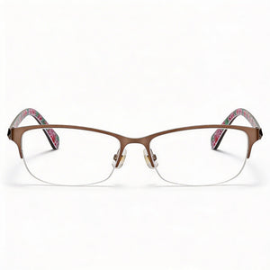Kate Spade New York Marnie Rectangle Eyeglasses for Women — front view, Alloy Steel