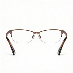 Kate Spade New York Marnie Rectangle Eyeglasses Women — side view, Silver Alloy Steel temples