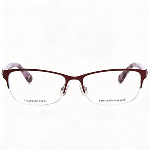 Kate Spade New York Marnie Rectangle Eyeglasses Unisex — front view, Alloy Steel
