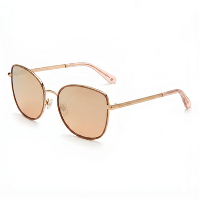 Kate Spade New York Maryam/G/S Gold Square Sunglasses for Women, Silver Mirrored Shaded Brown lens