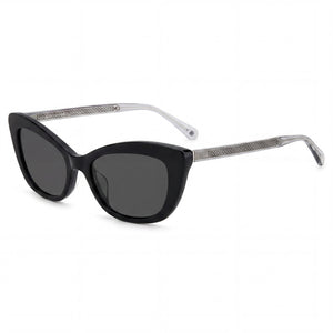 Kate Spade New York MERIDA/G/S Black/Gray Cat Eye Sunglasses for Women, Grey lens