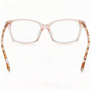 Kate Spade New York Miriam/G Rectangle Eyeglasses Women — side view, Beige Acetate temples