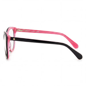 Kate Spade New York Cat Eye Eyeglasses Women — side view, Black Acetate temples