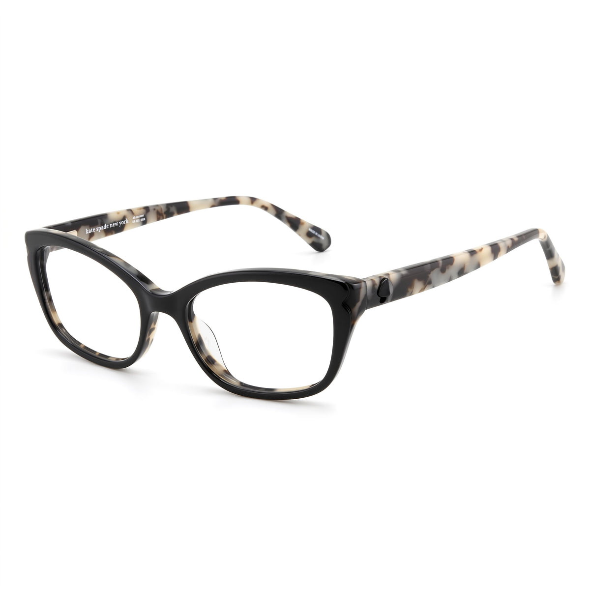 Kate Spade New York Black Rectangle Eyeglasses Unisex, Plastic 49mm, Photo 1