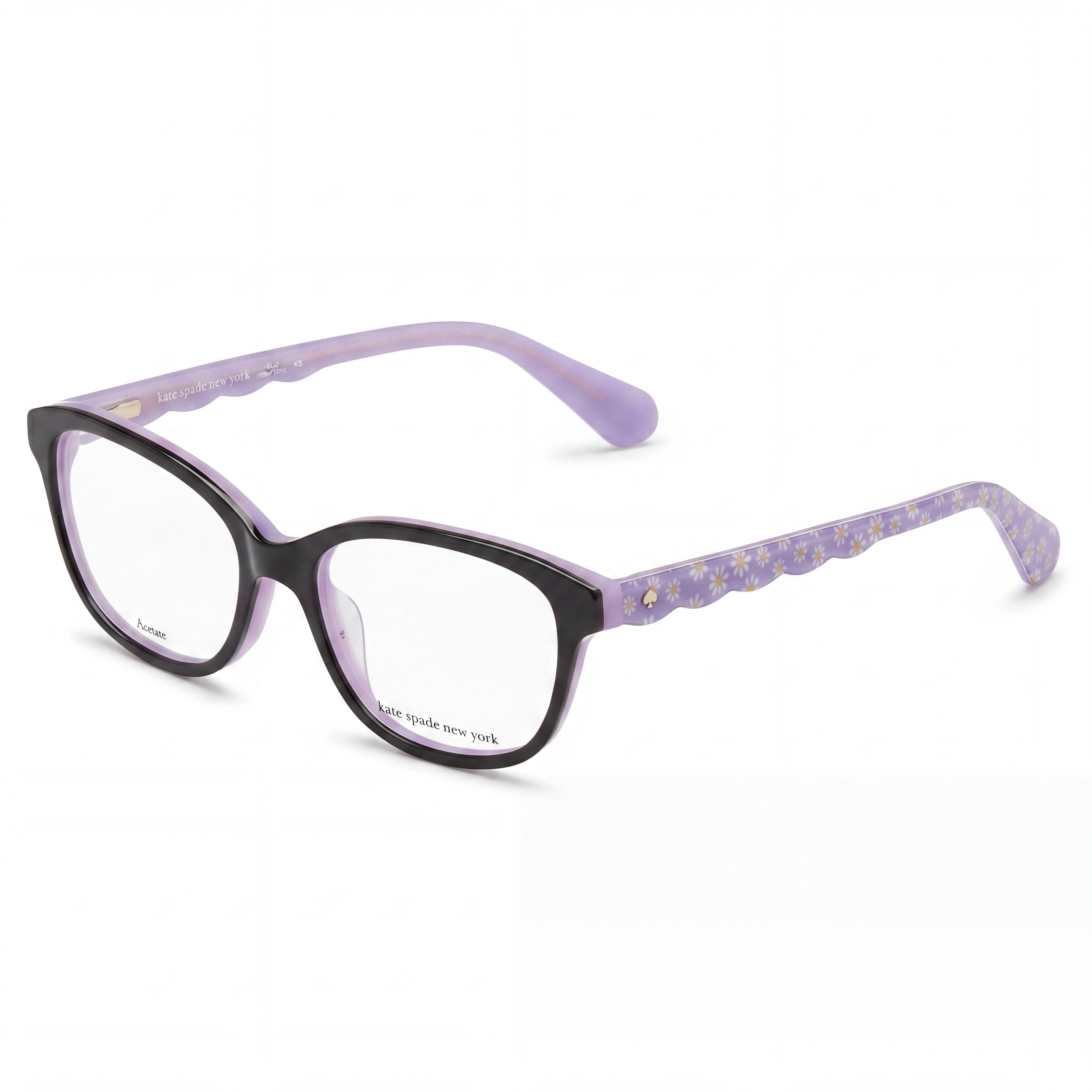 Kate Spade New York Modern Unisex Acetato Negro Brillante Negro Lila Sin Gafas 48mm, Photo 1