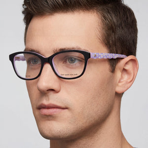 Kate Spade New York Modern Rectangle Eyeglasses Unisex — interior view, Polycarbonate demo lenses
