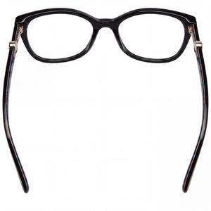 Kate Spade New York Modern Rectangle Eyeglasses Women — side view, Black Plastic temples