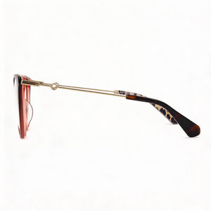 Kate Spade New York Modern Oval Eyeglasses Unisex — side view, Brown Acetate temples