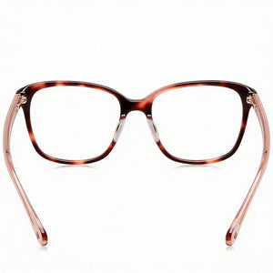 Kate Spade New York Modern Rectangle Eyeglasses Women — side view, Havana Acetate temples