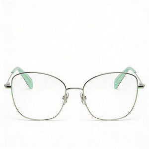 Kate Spade New York Modern Square Eyeglasses for Women — front view, Alloy Steel