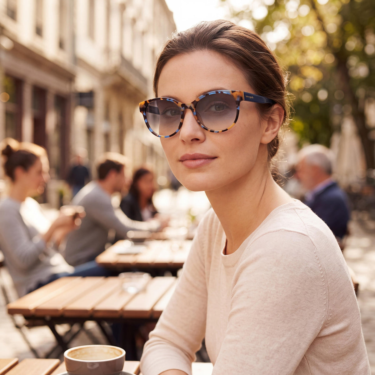 Gafas de sol cuadradas Kate Spade New York Nathalie Havana para mujer, 55 mm, Photo 4