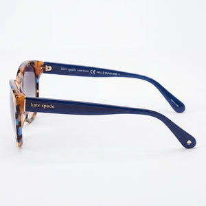 Kate Spade New York Nathalie Square Sunglasses Women — side view, Non-Polarized Havana Yellow lens