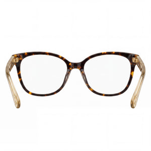 Kate Spade New York Payton Rectangle Eyeglasses Women — side view, Havana Plastic temples