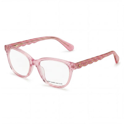 Kate Spade New York Pink Square Eyeglasses Unisex, Acetate frame