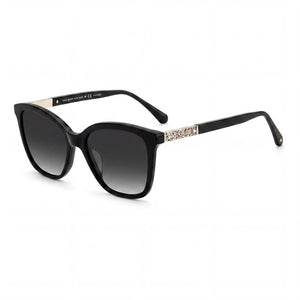 Kate Spade New York Reena/S Black Cat Eye Sunglasses for Women, Grey Shaded lens