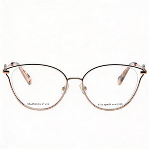 Kate Spade New York Scarletta / G Cat Eye Eyeglasses for Women — front view, Stainless Steel