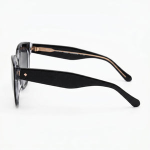 Kate Spade New York Seasonal Cat Eye Sunglasses Women — side view, Non-Polarized Dark Grey Shaded lens