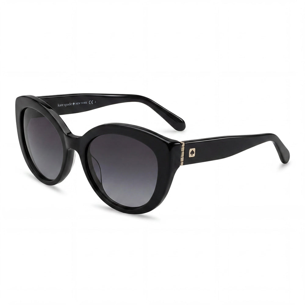 Kate Spade New York Sherrie 0D28 Black Cateye Sunglasses for Women, Black lens