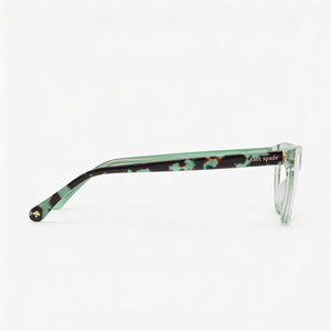 Kate Spade New York Rectangle Eyeglasses Women — side view, Transparent Acetate temples