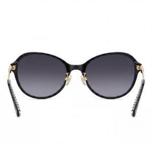Kate Spade New York VONNIE/F/S Oval Sunglasses Women — side view, Non-Polarized Dark Gray Shaded lens