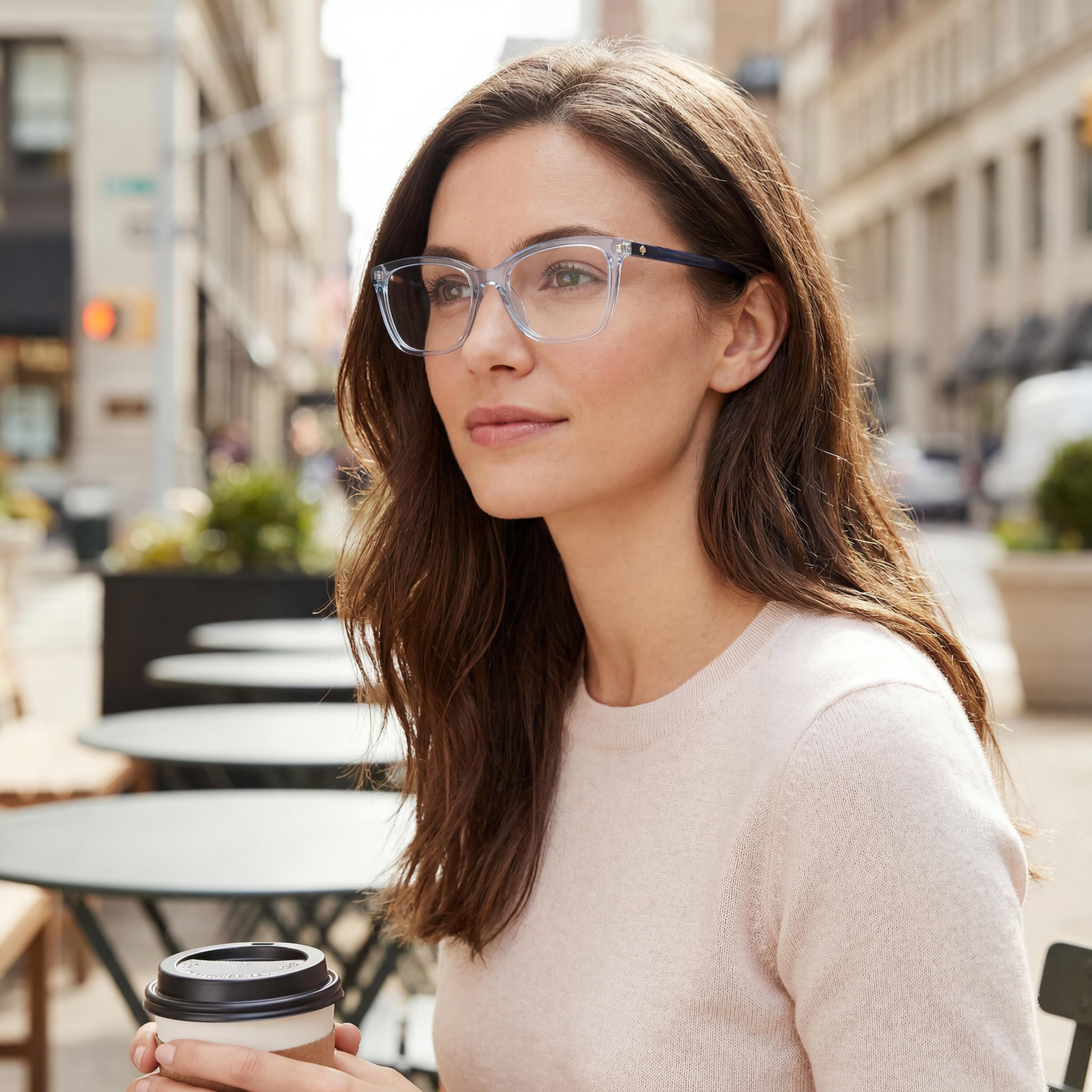 Gafas cuadradas para mujer Kate Spade New York Wanda, azul, 53 mm, Photo 6