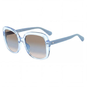 Kate Spade New York Wenona/G/S Blue Square Sunglasses for Women, Brown Shaded Blue lens