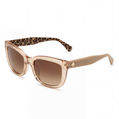Kate Spade New York Z9K/HA 53 Beige Rectangle Sunglasses for Women, Gradient Brown lens