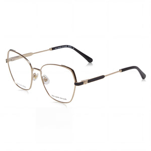 Kate Spade New York Zeena/G Gold Square Eyeglasses for Women, Stainless Steel frame