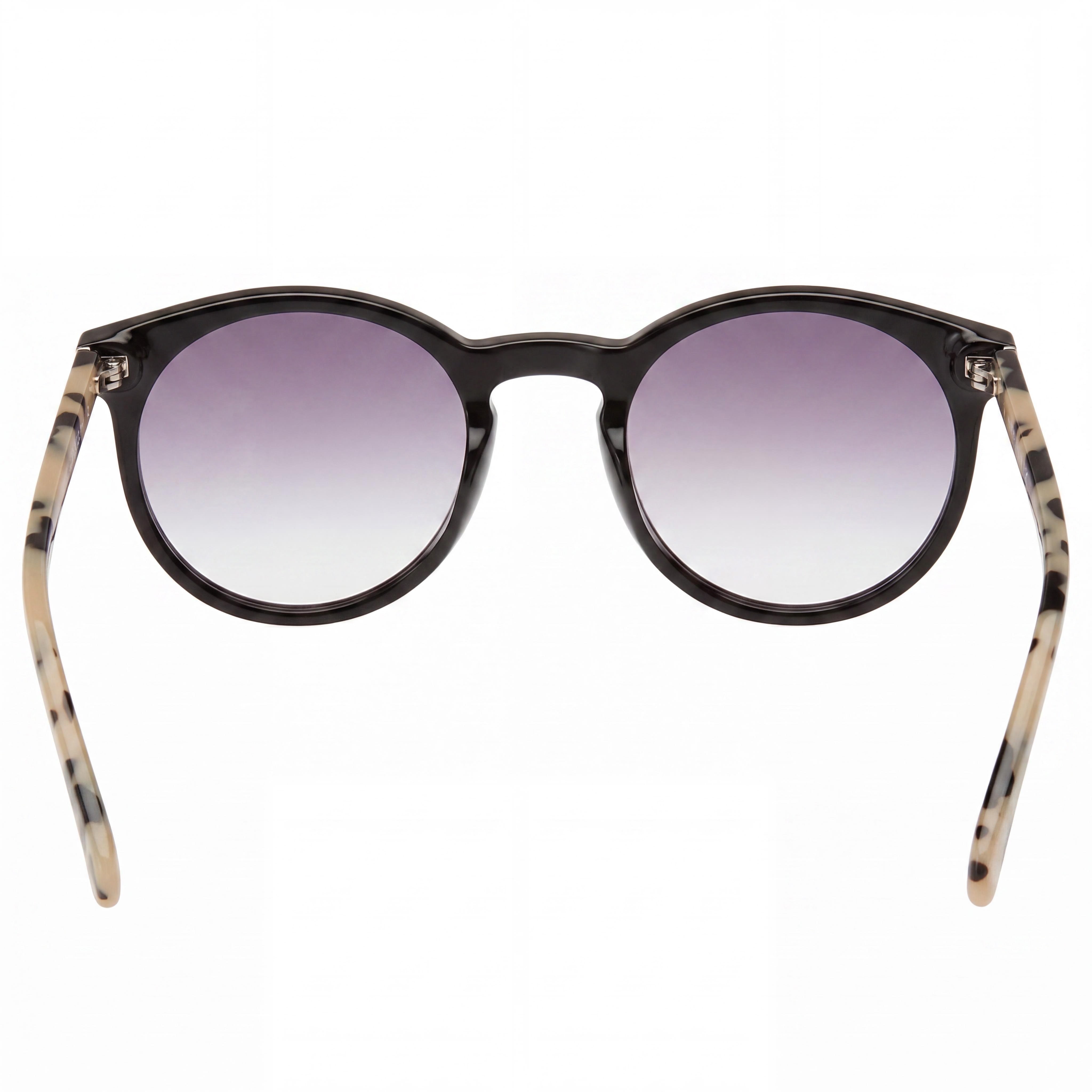 Gafas de sol redondas de metal Kenneth Cole para mujer con montura negra brillante y lentes ahumadas degradadas no polarizadas, 53 mm, Photo 4