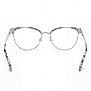 Kenneth Cole Kc0877 Cat Eye Eyeglasses Women — side view, Matte Black Metal temples