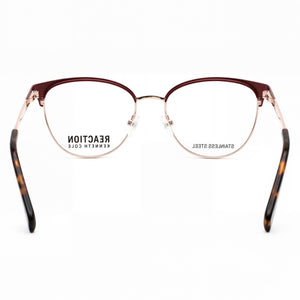 Kenneth Cole Kc0877 Cat Eye Eyeglasses Men — side view, Red Metal temples