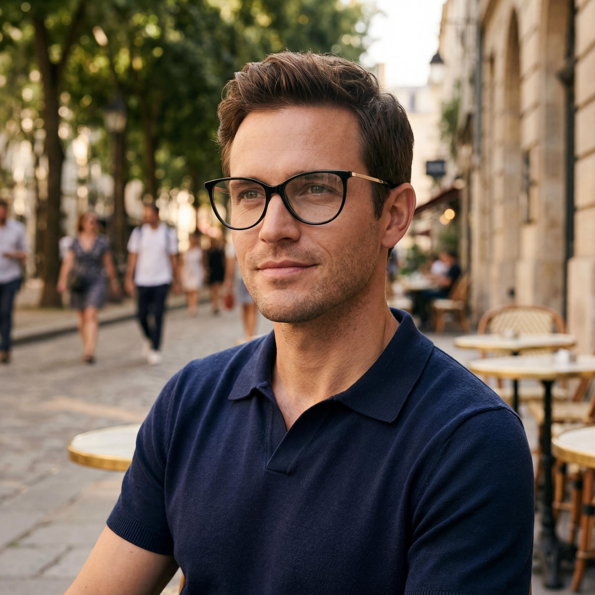 Gafas Kenneth Cole KC0955 ojo de gato en negro brillante para hombre, 53mm, Photo 5