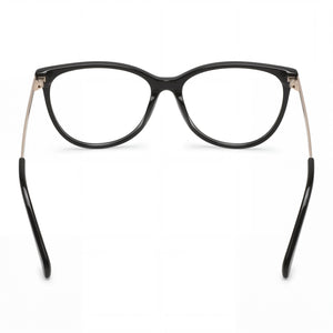 Kenneth Cole KC0955 Cat Eye Eyeglasses Men — side view, Black Plastic temples