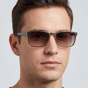 Kenneth Cole KC1329-5709B Rectangle Sunglasses for Men — interior view, Non-Polarized lens detail