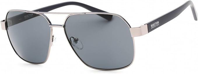 Kenneth Cole KC2843 08A Gray Rectangle Unisex Sunglasses, Smoke lens