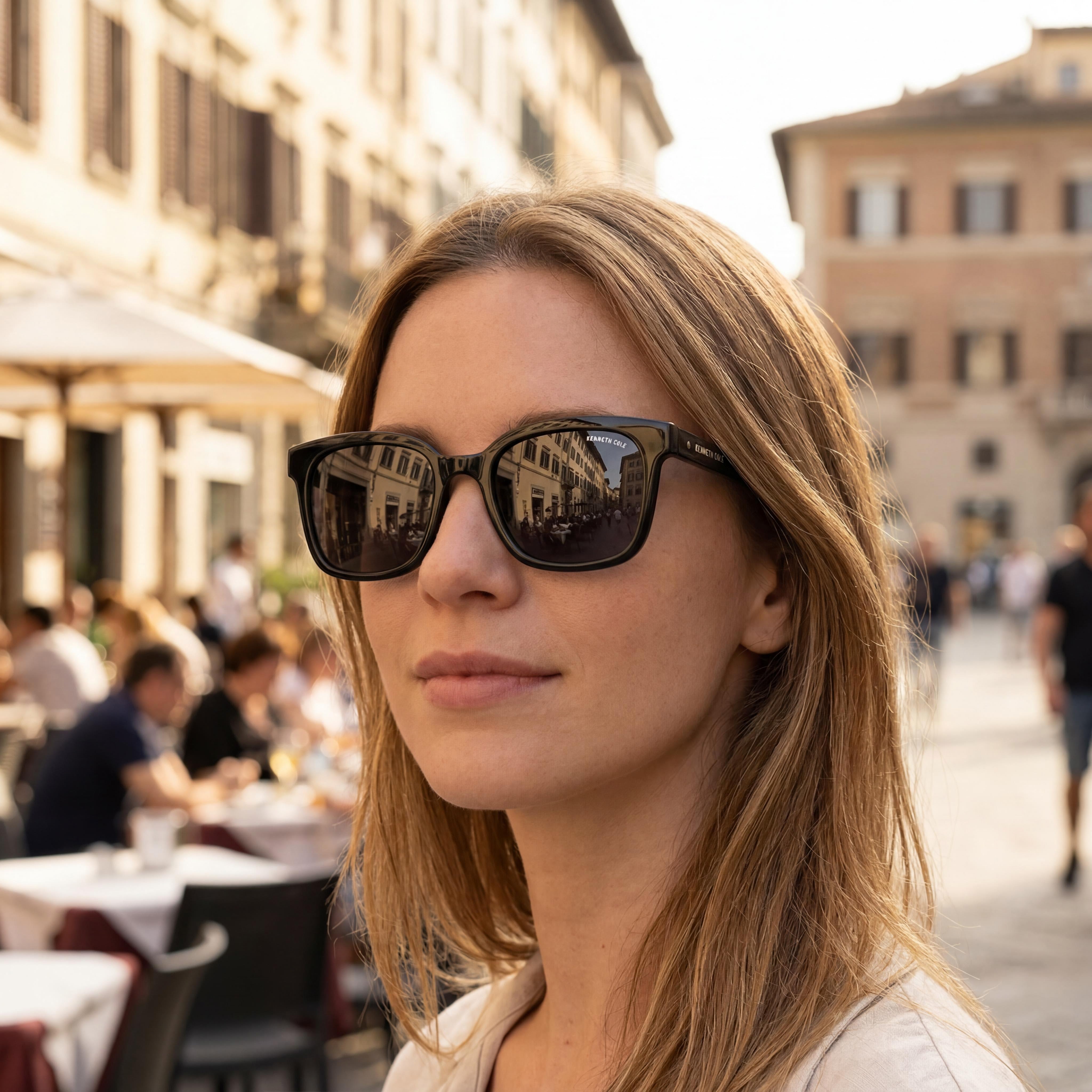 Kenneth Cole Kc5101a Gafas de Sol Rectangulares Negras para Mujer, 51mm, Photo 5