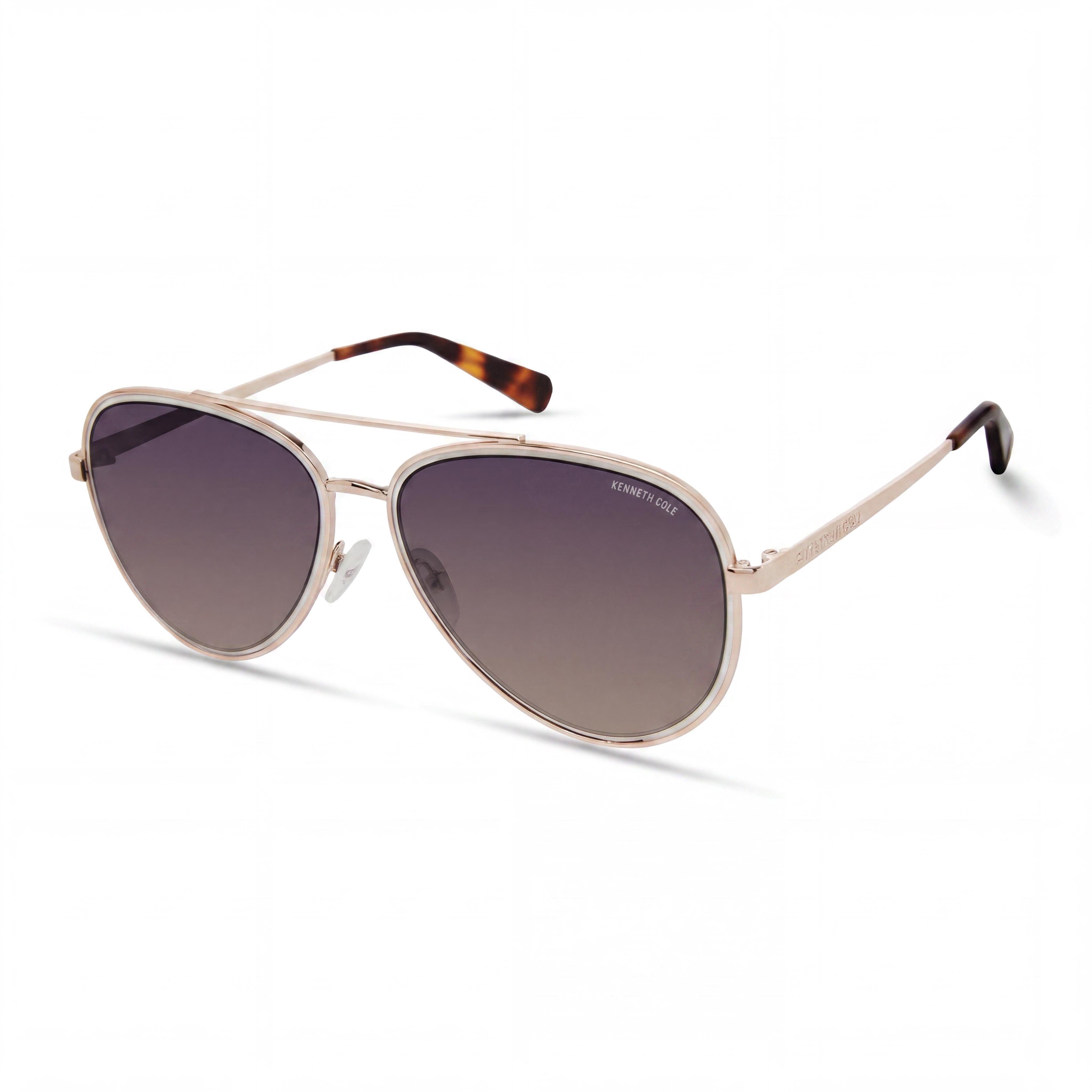 Kenneth Cole KC5832W Gold Blue Aviator Sunglasses for Women, 58mm, Photo 1