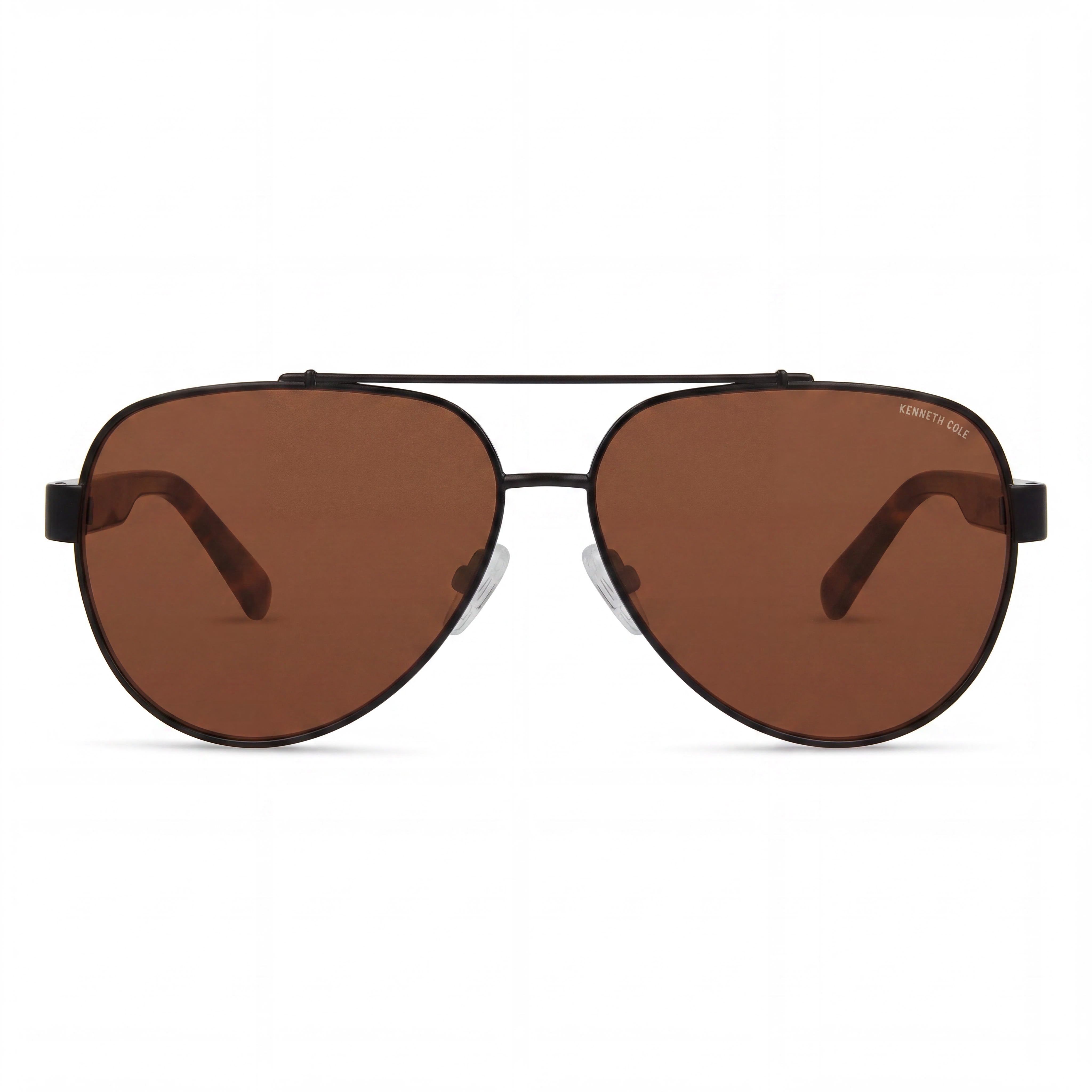 Gafas de sol Kenneth Cole New York Kc6001e para mujer, sin polarizar, metal negro brillante y marrón, lentes marrones, 60 mm, Photo 2