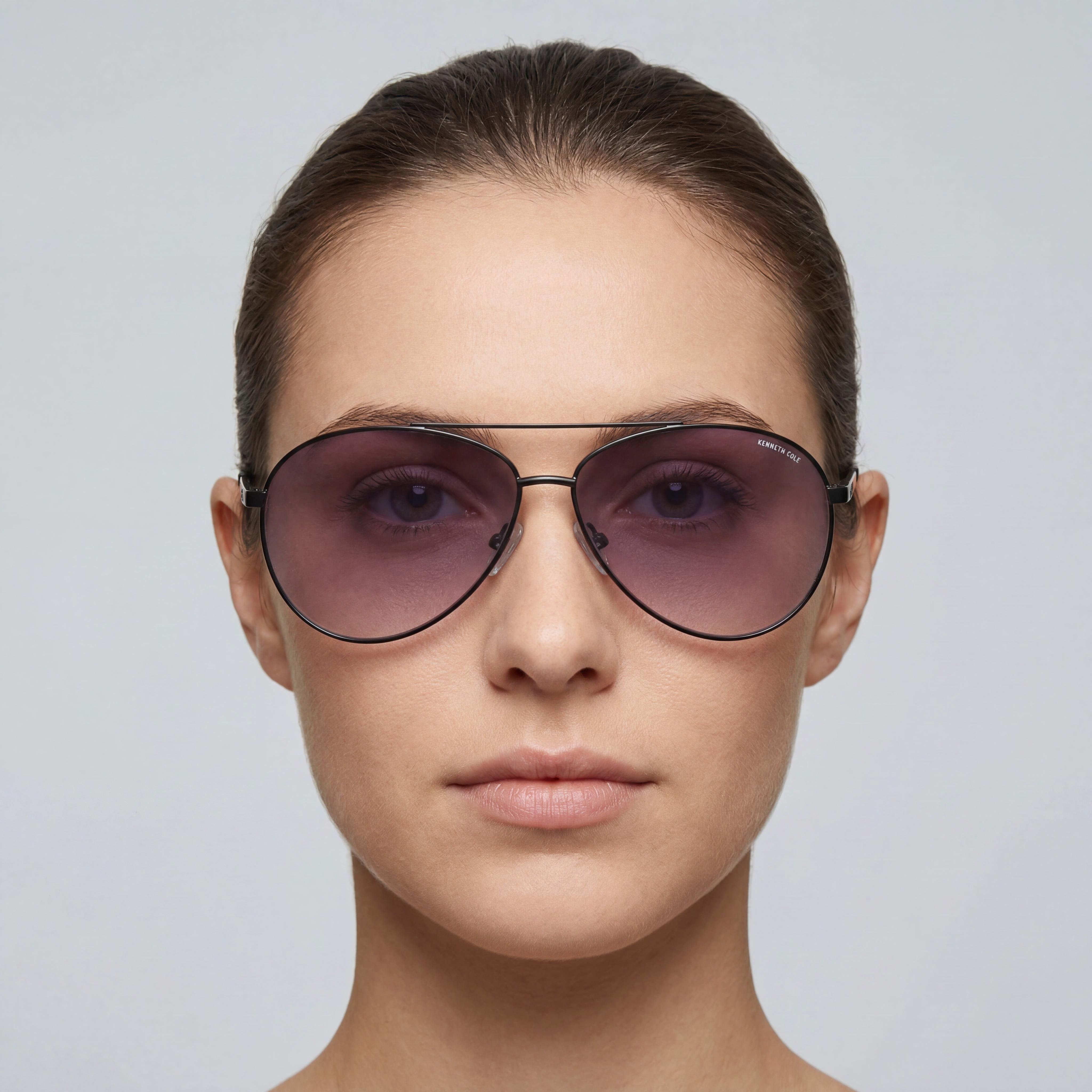 Kenneth Cole KC6302G Black Brown Aviator Sunglasses for Women, 63mm, Photo 4