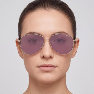 Kenneth Cole Kc6333g Aviator Sunglasses Women — side view, Non-Polarized Brown Mirror lens