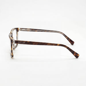 Kenneth Cole REACTION Kc0803 Rectangle Eyeglasses Men — side view, Havana Plastic temples