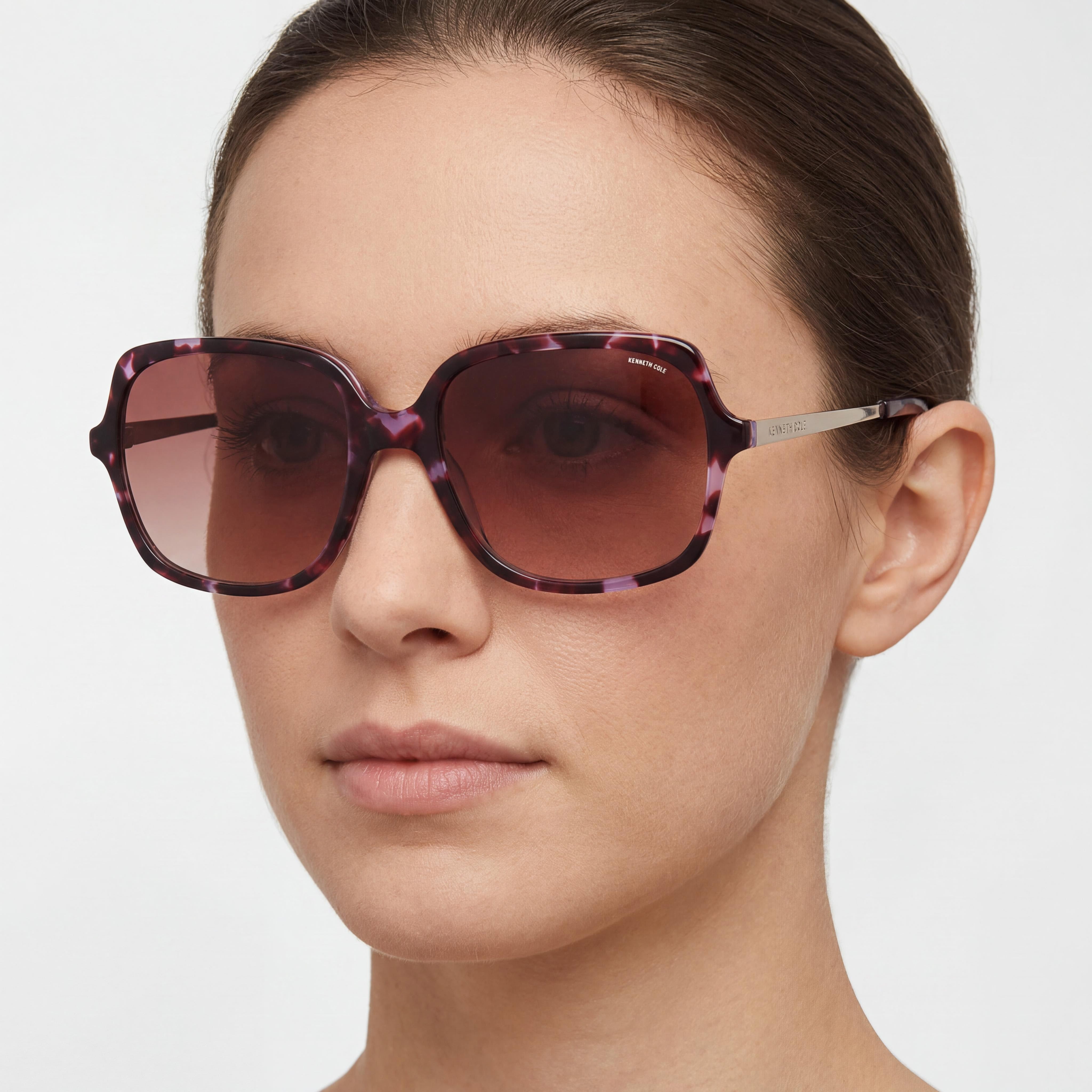 Kenneth Cole Lilac Brown Square Sunglasses for Women, 56mm, Photo 5