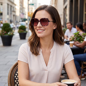 Kenneth Cole Red Sunglasses Women — outdoor wear, Lilac Gradient Brown Non-Polarized lens