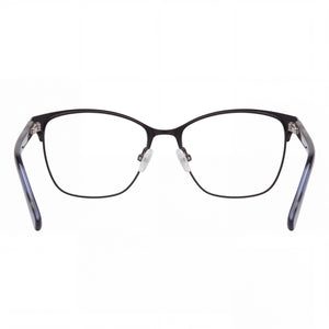 Kenneth Cole Rn50028 Rectangle Eyeglasses Women — side view, Black Metal temples