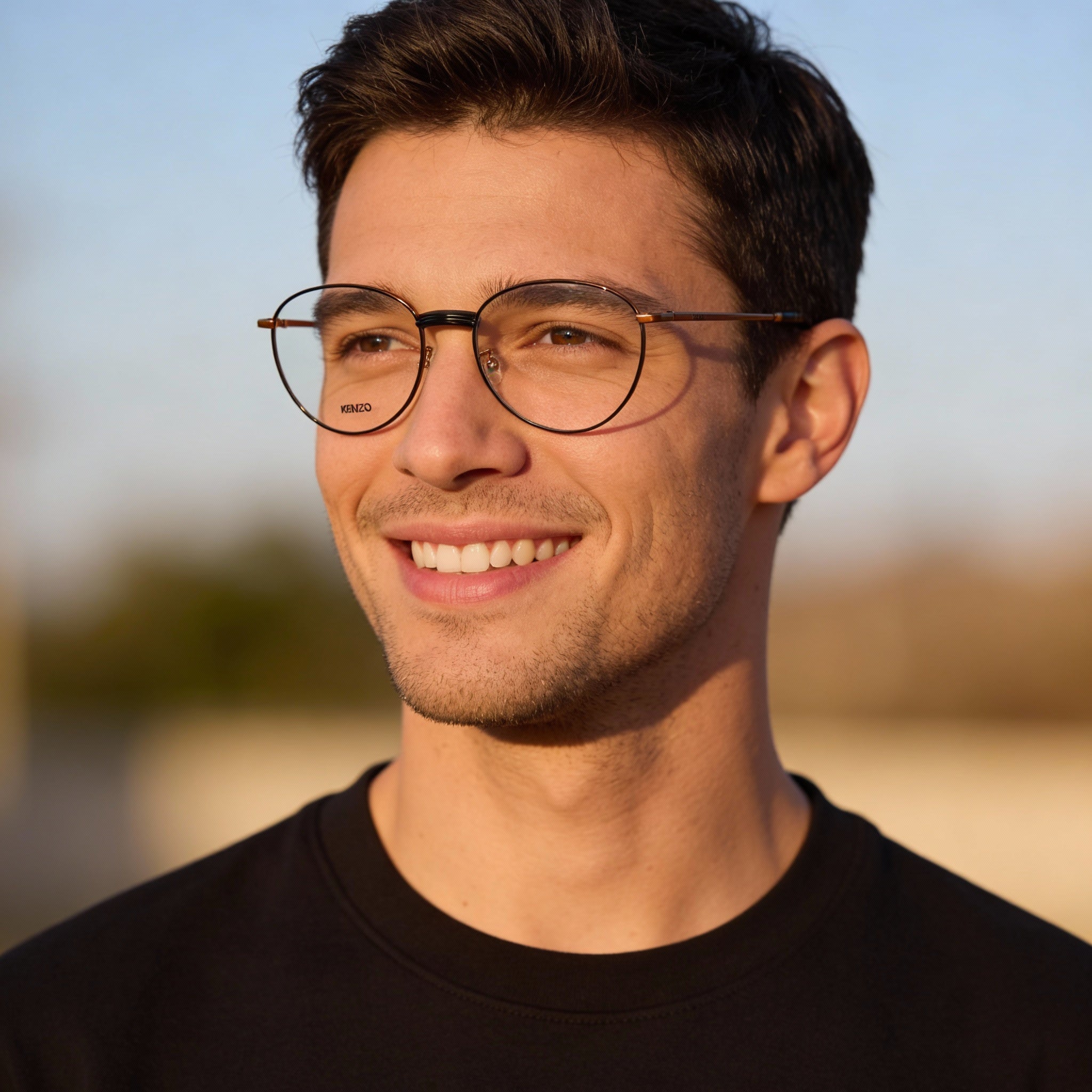 Kenzo KZ50013U Bronze Round Eyeglasses for Men, 53mm, Photo 4