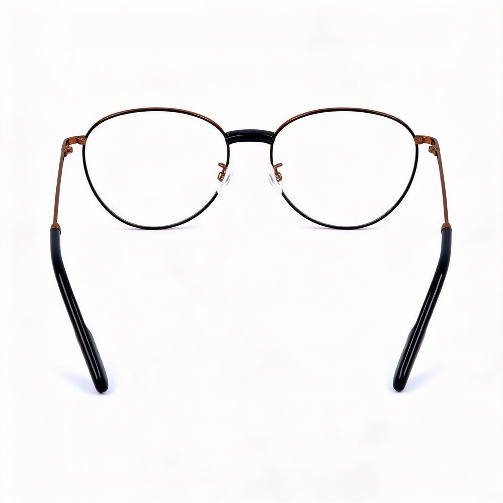 Kenzo KZ50013U Round Eyeglasses Men — side view, Gold temples