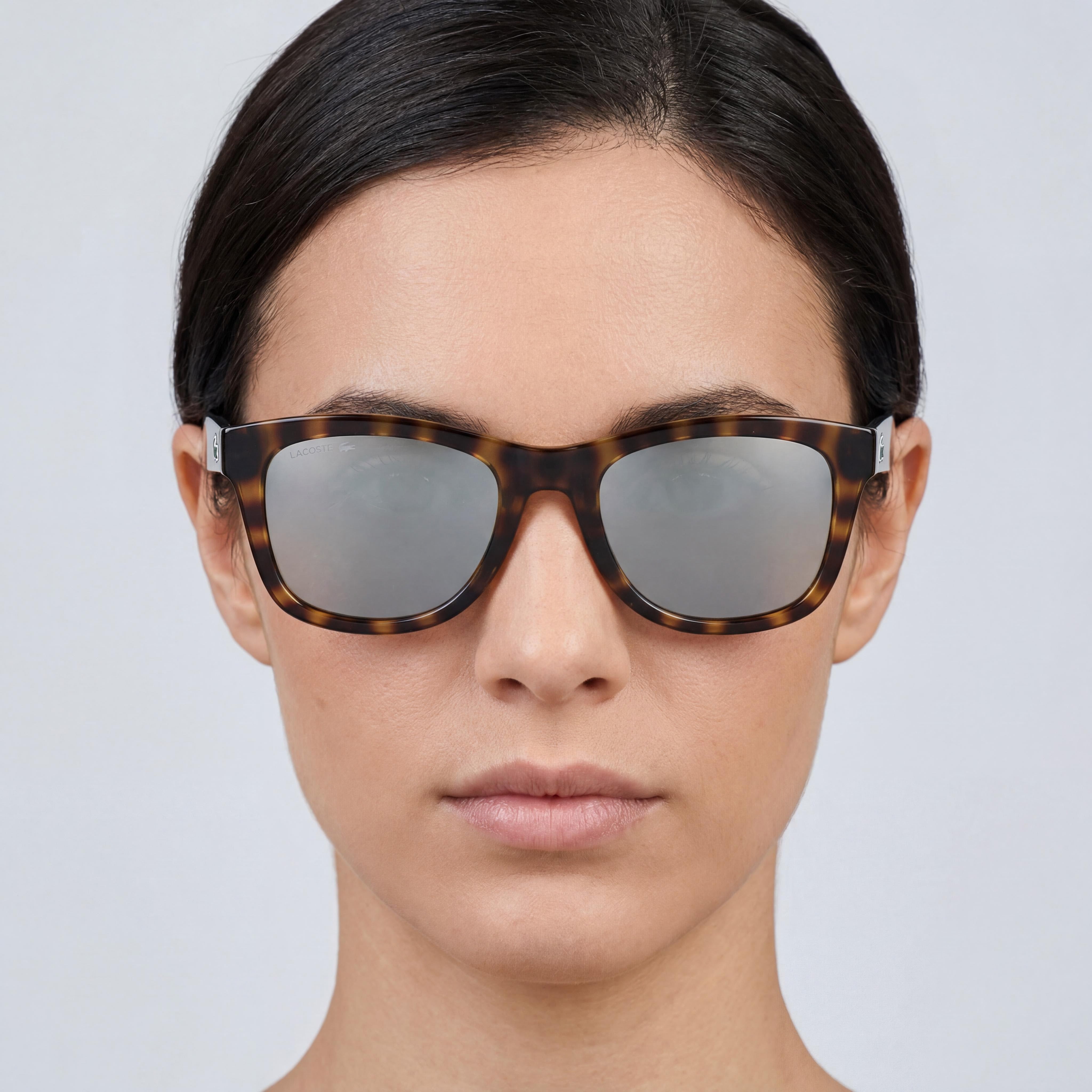 Lacoste Brown Rectangle Sunglasses for Women, 51mm, Photo 5
